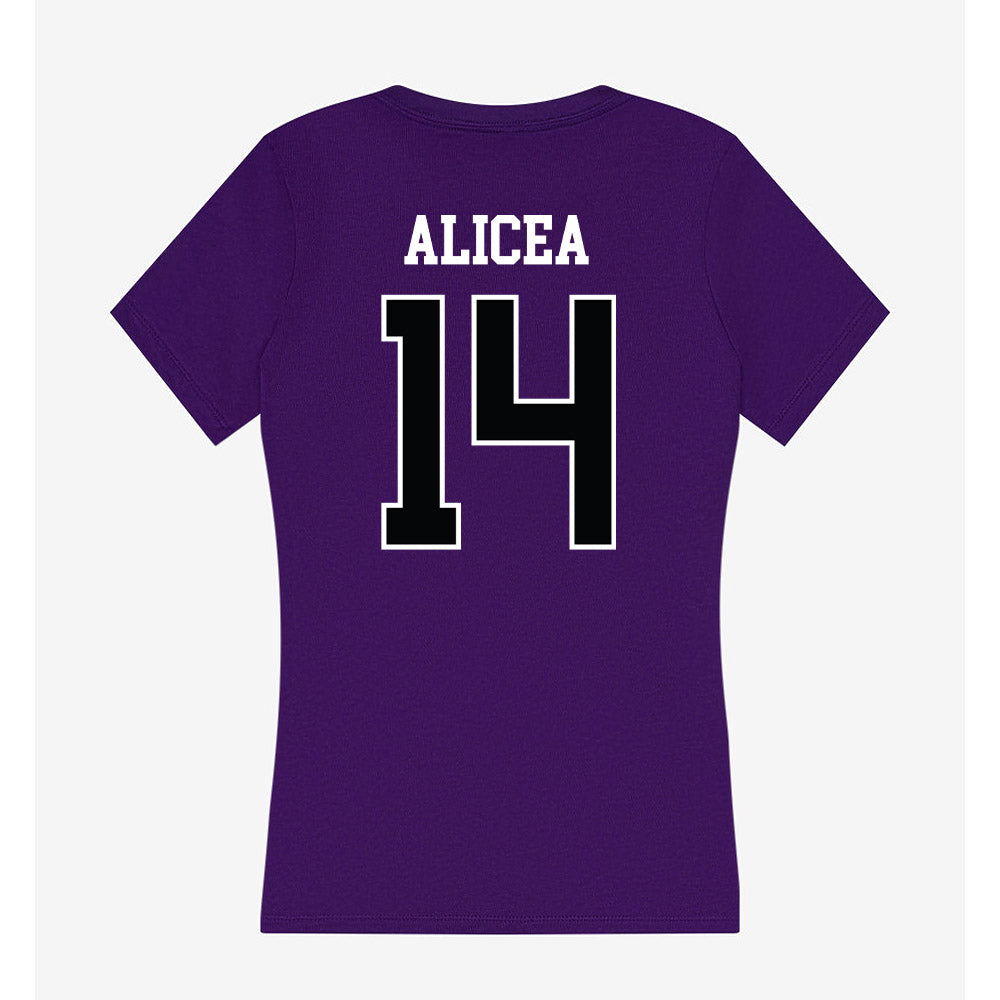 Stonehill - NCAA Softball : Juliana Alicea - Women's V-Neck T-Shirt-1