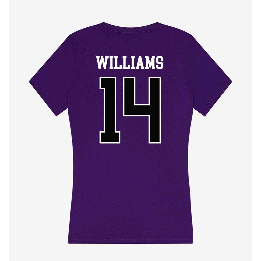 Stonehill - NCAA Football : Jahnez Williams - Women's V-Neck T-Shirt-1