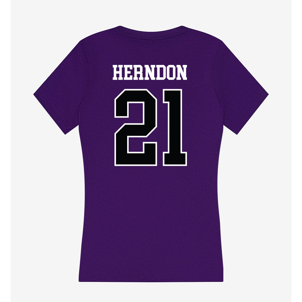 Stonehill - NCAA Women's Volleyball : Haley Herndon - Women's V-Neck T-Shirt-1