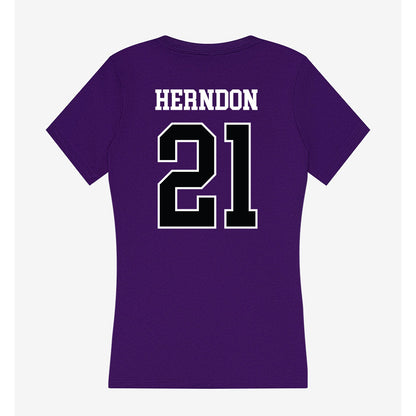 Stonehill - NCAA Women's Volleyball : Haley Herndon - Women's V-Neck T-Shirt-1