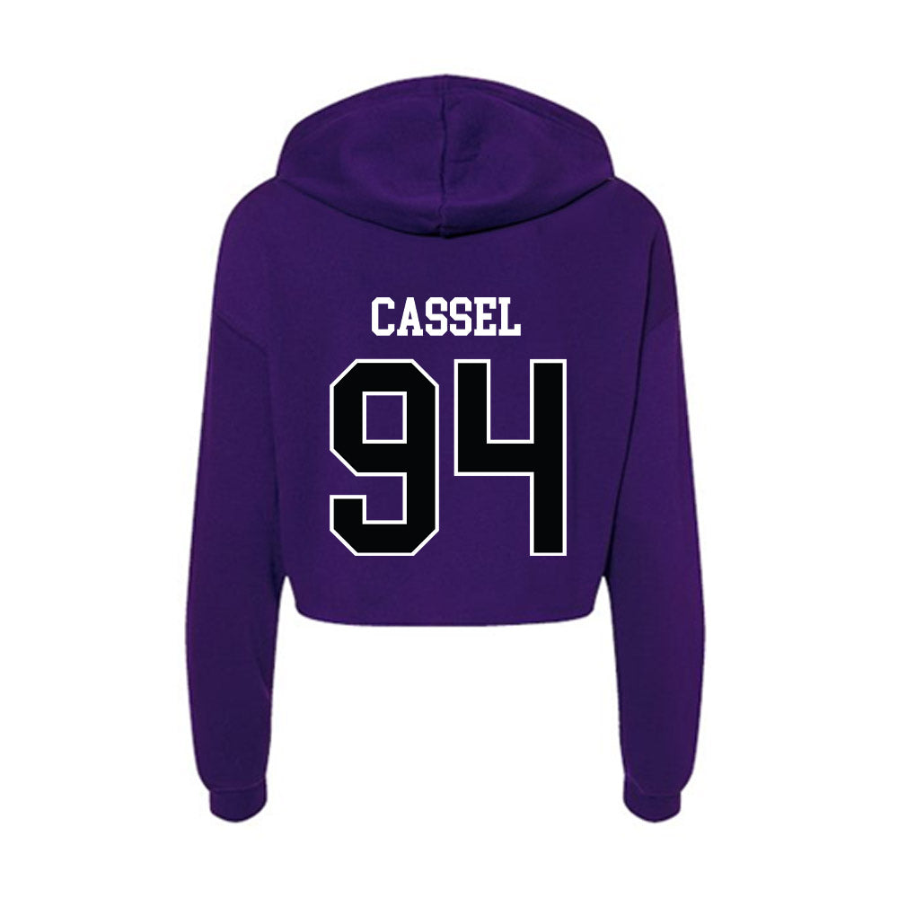 Stonehill - NCAA Football : Marcus Cassel - Women's Crop Fleece Hoodie-1