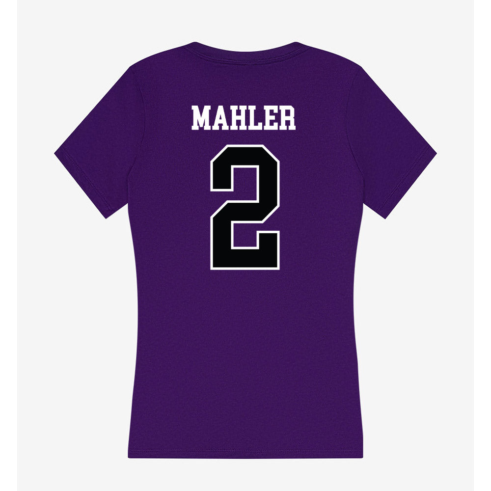 Stonehill - NCAA Men's Ice Hockey : Adam Mahler - Women's V-Neck T-Shirt-1