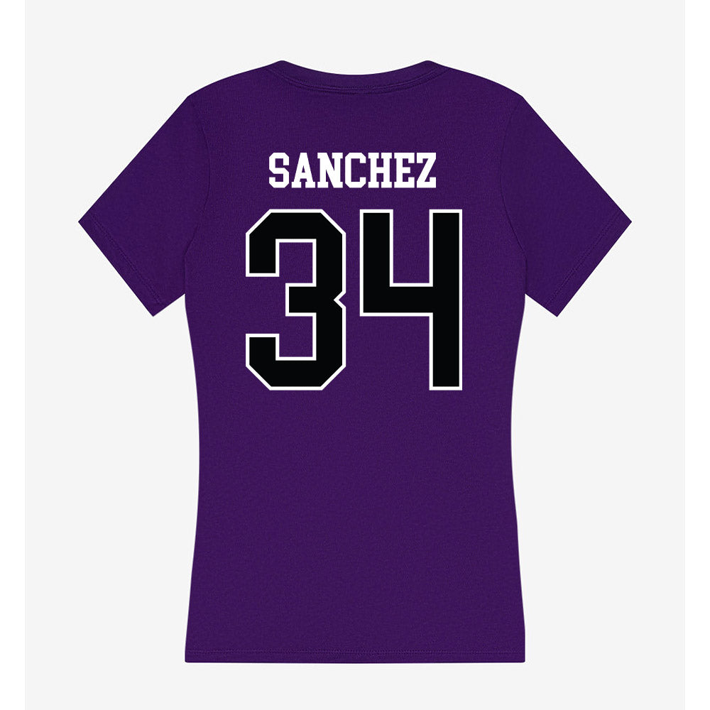 Stonehill - NCAA Football : Andrew Sanchez - Women's V-Neck T-Shirt-1