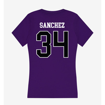 Stonehill - NCAA Football : Andrew Sanchez - Women's V-Neck T-Shirt-1