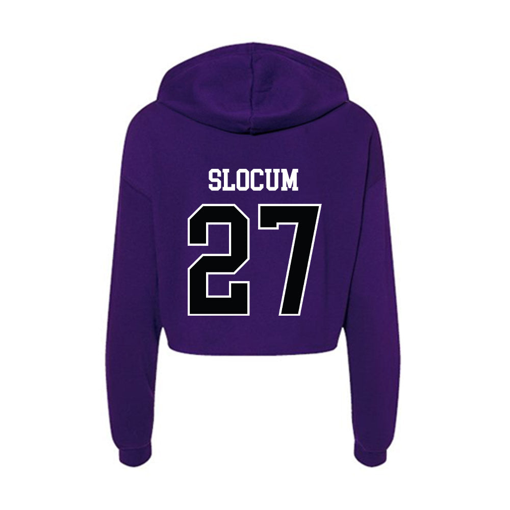 Stonehill - NCAA Women's Ice Hockey : Makenna Slocum - Women's Crop Fleece Hoodie-1