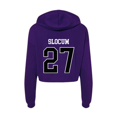 Stonehill - NCAA Women's Ice Hockey : Makenna Slocum - Women's Crop Fleece Hoodie-1