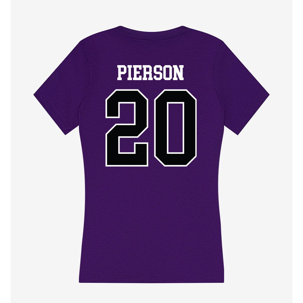 Stonehill - NCAA Men's Track & Field (Indoor) : Drew Pierson - Women's V-Neck T-Shirt-1
