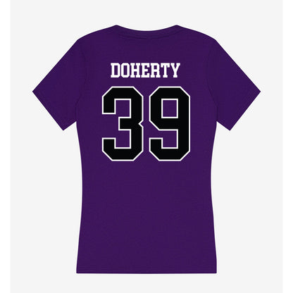 Stonehill - NCAA Men's Soccer : Killian Doherty - Women's V-Neck T-Shirt-1