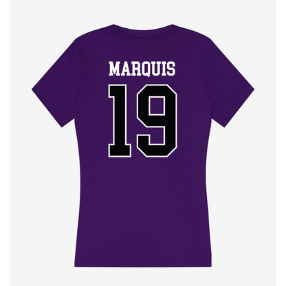 Stonehill - NCAA Men's Soccer : Ethan Marquis - Women's V-Neck T-Shirt-1