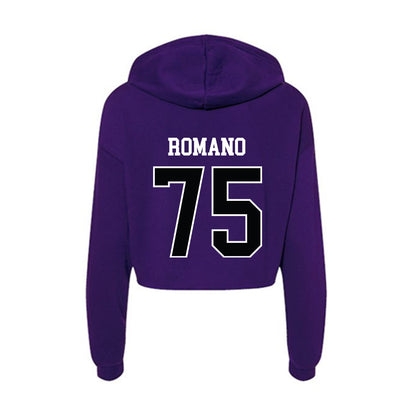 Stonehill - NCAA Football : Evan Romano - Women's Crop Fleece Hoodie-1
