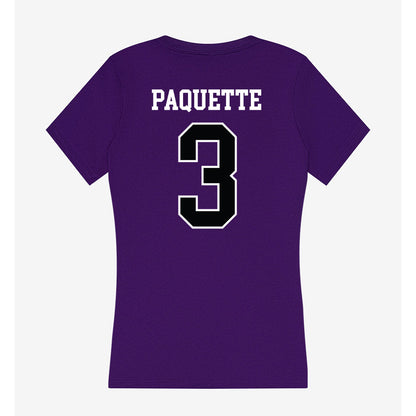 Stonehill - NCAA Women's Basketball : Brooke Paquette - Women's V-Neck T-Shirt-1