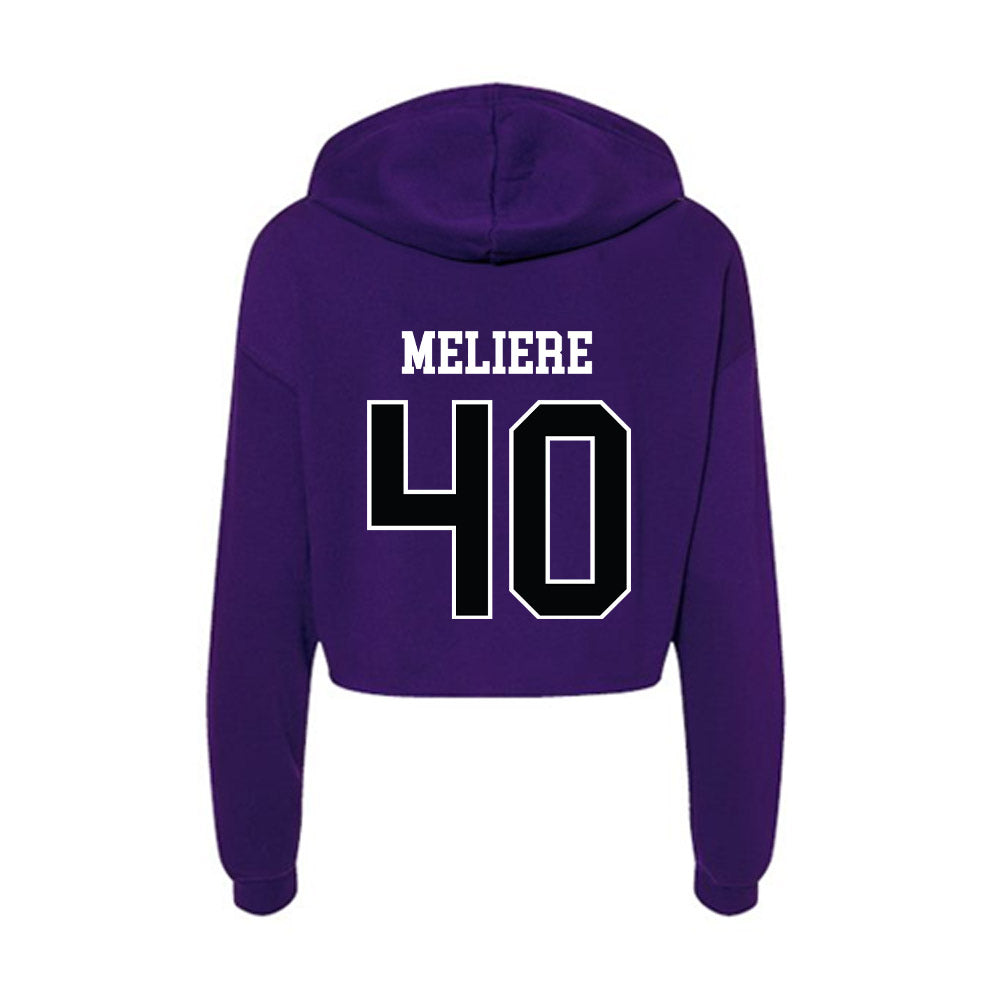 Stonehill - NCAA Baseball : Kenny Meliere - Women's Crop Fleece Hoodie-1