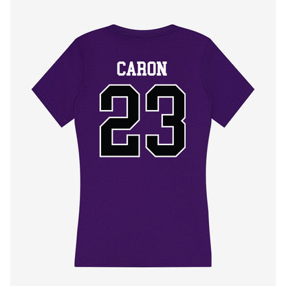 Stonehill - NCAA Softball : McKenzie Caron - Women's V-Neck T-Shirt-1