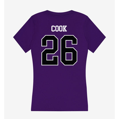 Stonehill - NCAA Baseball : Alex Cook - Women's V-Neck T-Shirt-1