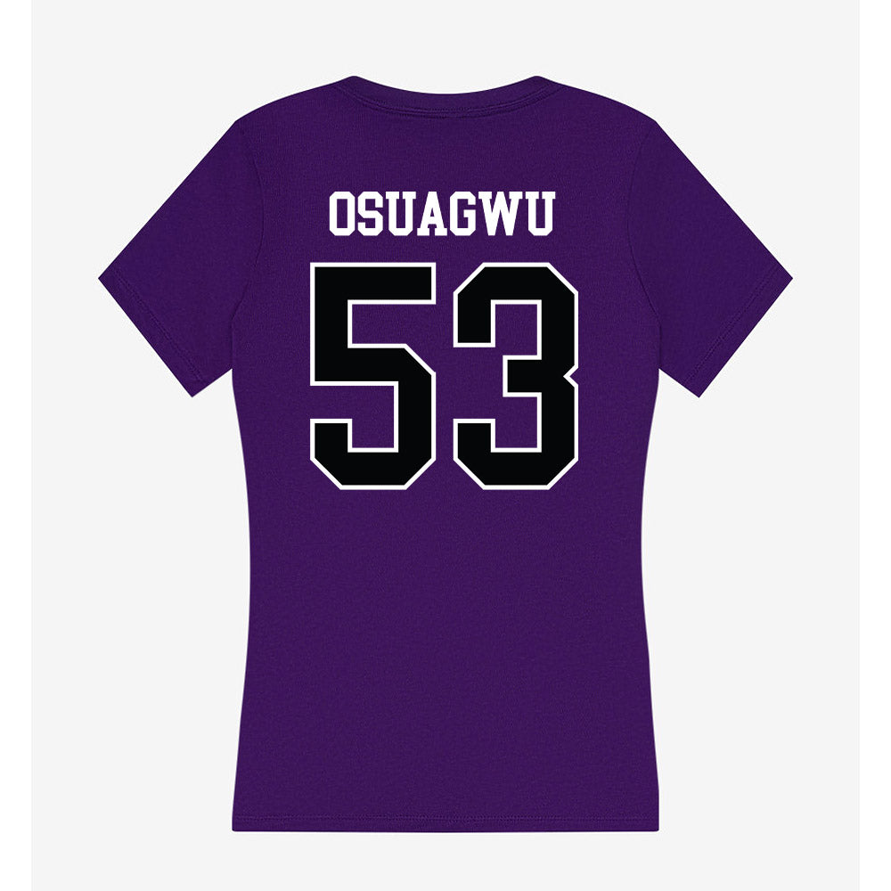 Stonehill - NCAA Football : Joshua Osuagwu - Women's V-Neck T-Shirt-1