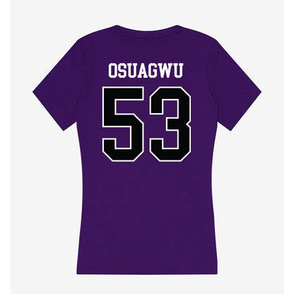 Stonehill - NCAA Football : Joshua Osuagwu - Women's V-Neck T-Shirt-1