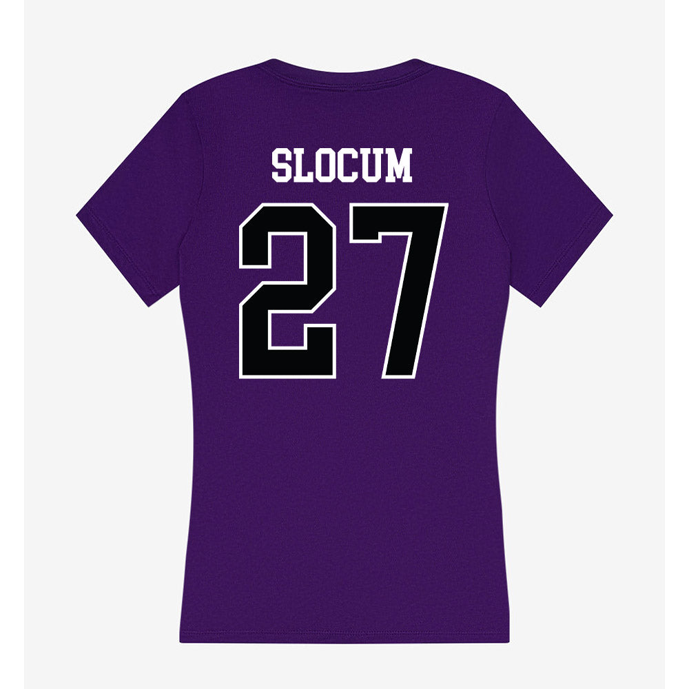 Stonehill - NCAA Women's Ice Hockey : Makenna Slocum - Women's V-Neck T-Shirt-1