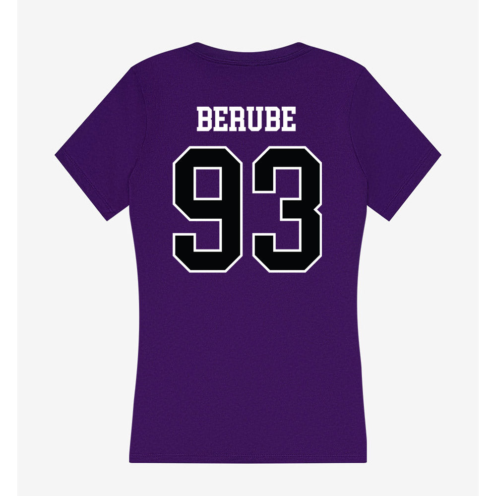 Stonehill - NCAA Football : Brenden Berube - Women's V-Neck T-Shirt-1