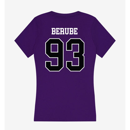 Stonehill - NCAA Football : Brenden Berube - Women's V-Neck T-Shirt-1