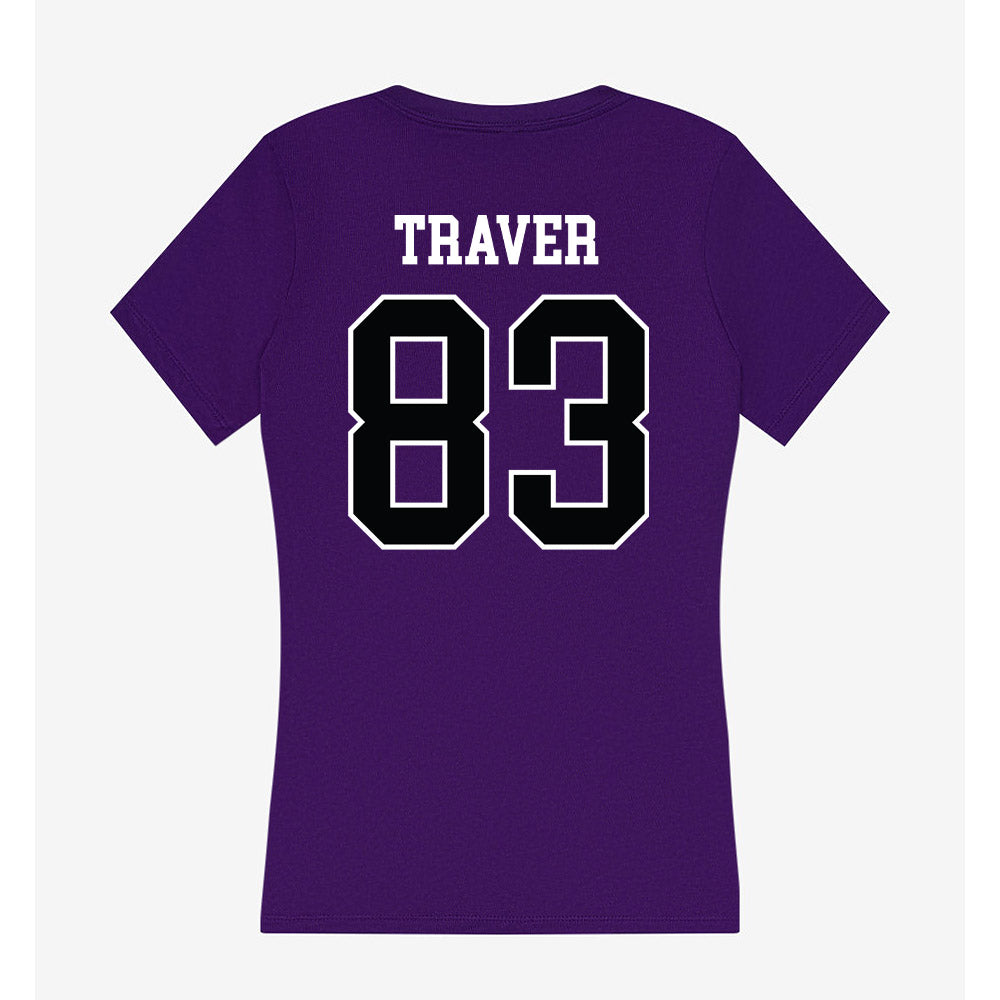 Stonehill - NCAA Football : Ashtin Traver - Women's V-Neck T-Shirt-1