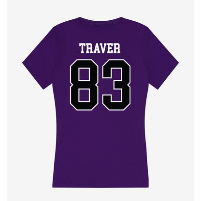 Stonehill - NCAA Football : Ashtin Traver - Women's V-Neck T-Shirt-1