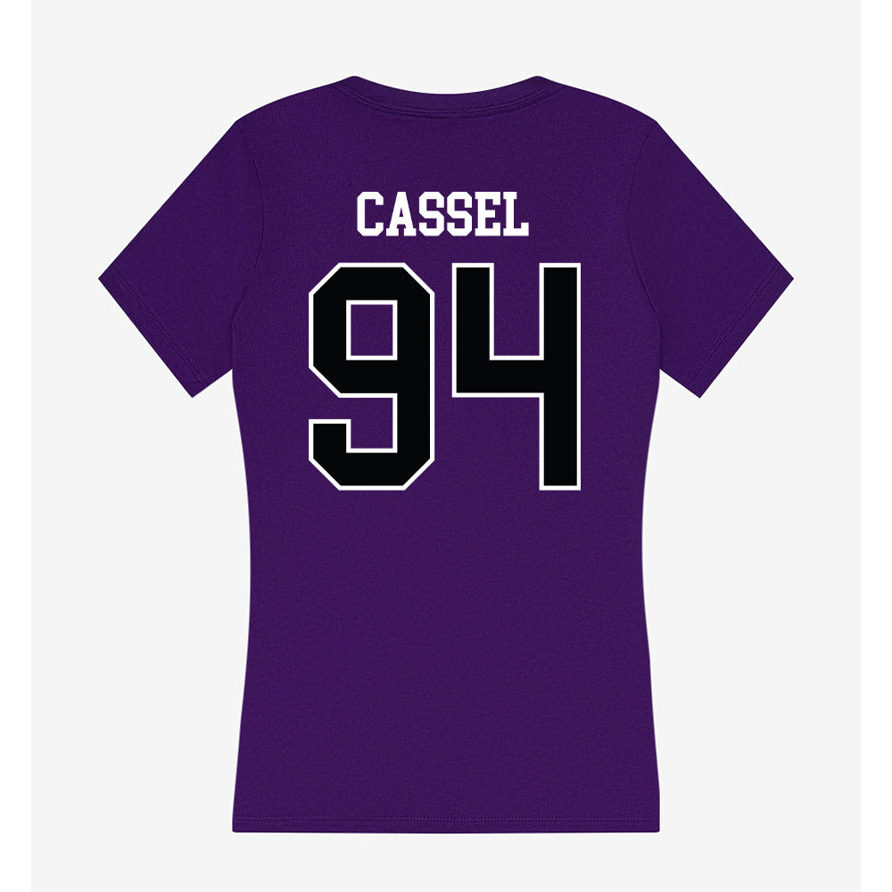 Stonehill - NCAA Football : Marcus Cassel - Women's V-Neck T-Shirt-1