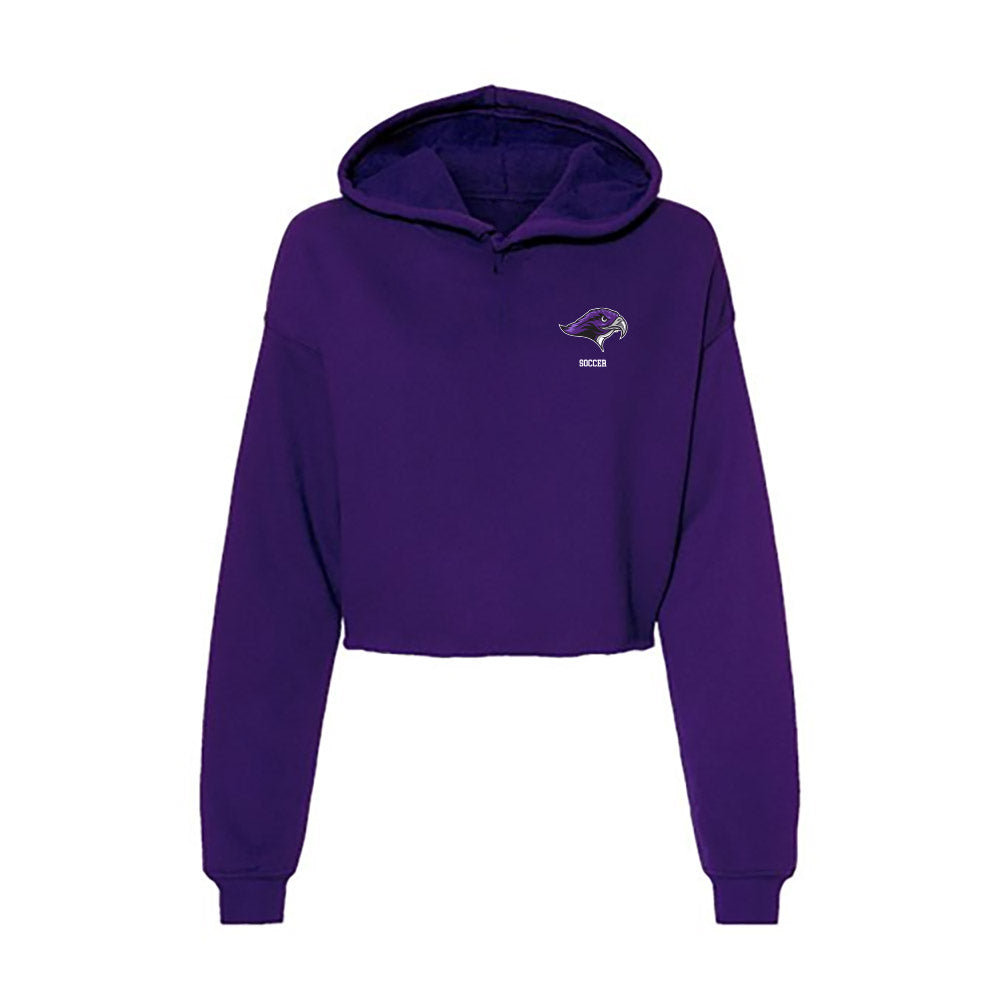 Stonehill - NCAA Men's Soccer : Owen Mello - Women's Crop Fleece Hooded Sweatshirt-0