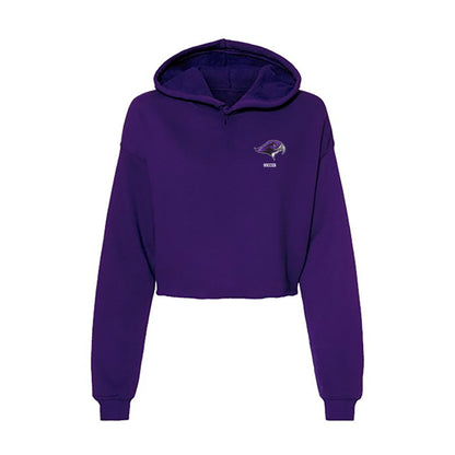 Stonehill - NCAA Men's Soccer : Owen Mello - Women's Crop Fleece Hooded Sweatshirt-0