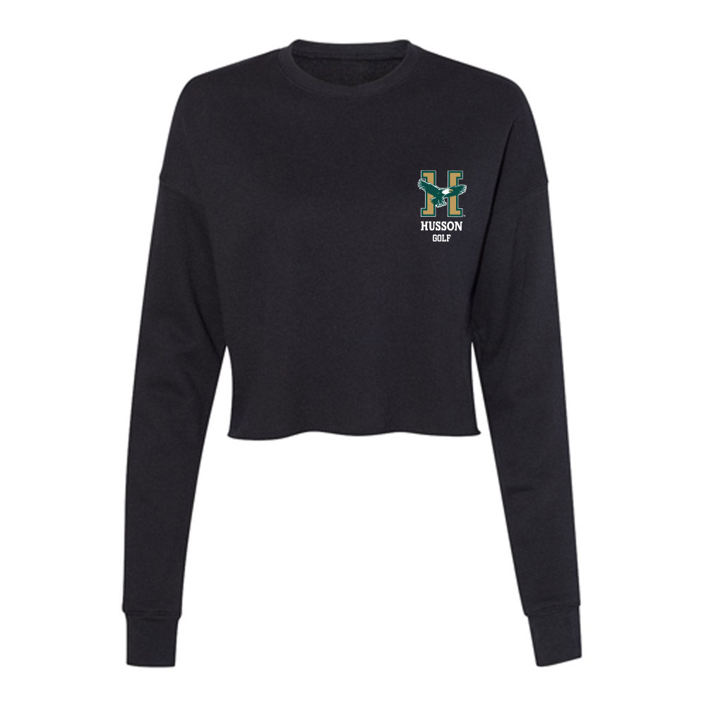 Husson - NCAA Men's Golf : Logan Timberlake - Women's Cropped Crew Fleece-0