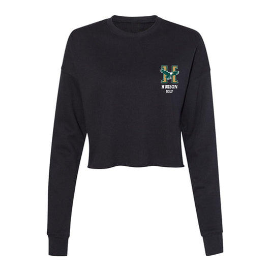 Husson - NCAA Men's Golf : Logan Timberlake - Women's Cropped Crew Fleece-0