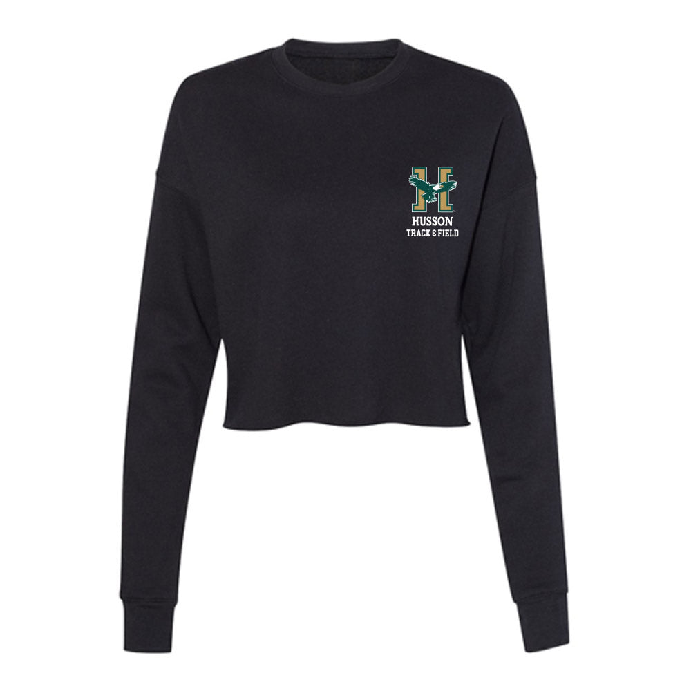 Husson - NCAA Men's Track & Field : Cohen Parker - Women's Cropped Crew Fleece-0