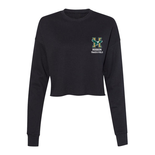 Husson - NCAA Men's Track & Field : Cohen Parker - Women's Cropped Crew Fleece-0