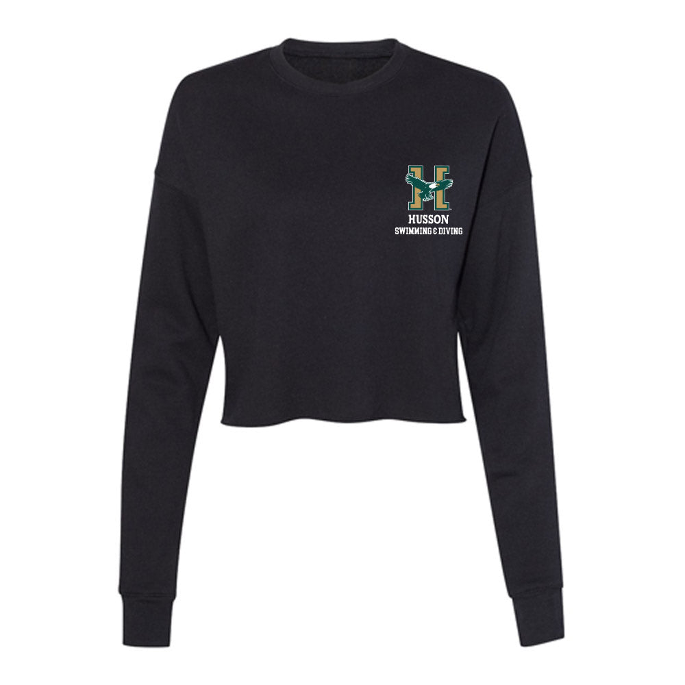 Husson - NCAA Women's Swimming & Diving : Logan Williams - Women's Cropped Crew Fleece-0