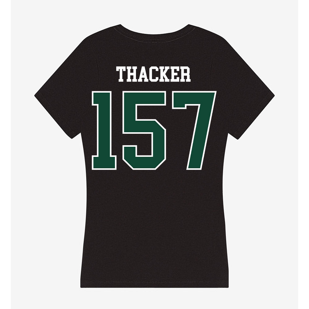 Tiffin - NCAA Wrestling : Lane Thacker - Women's V-Neck T-Shirt-1
