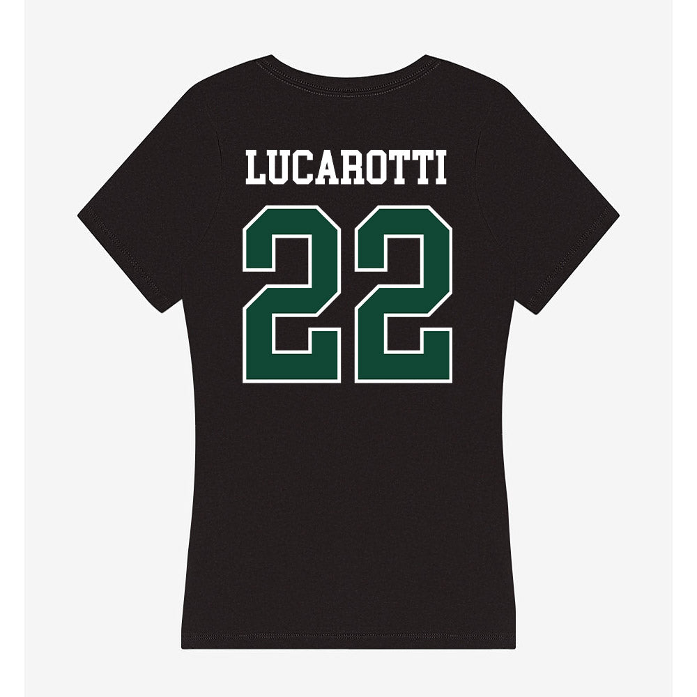 Tiffin - NCAA Men's Basketball : Michael Lucarotti - Women's V-Neck T-Shirt-1