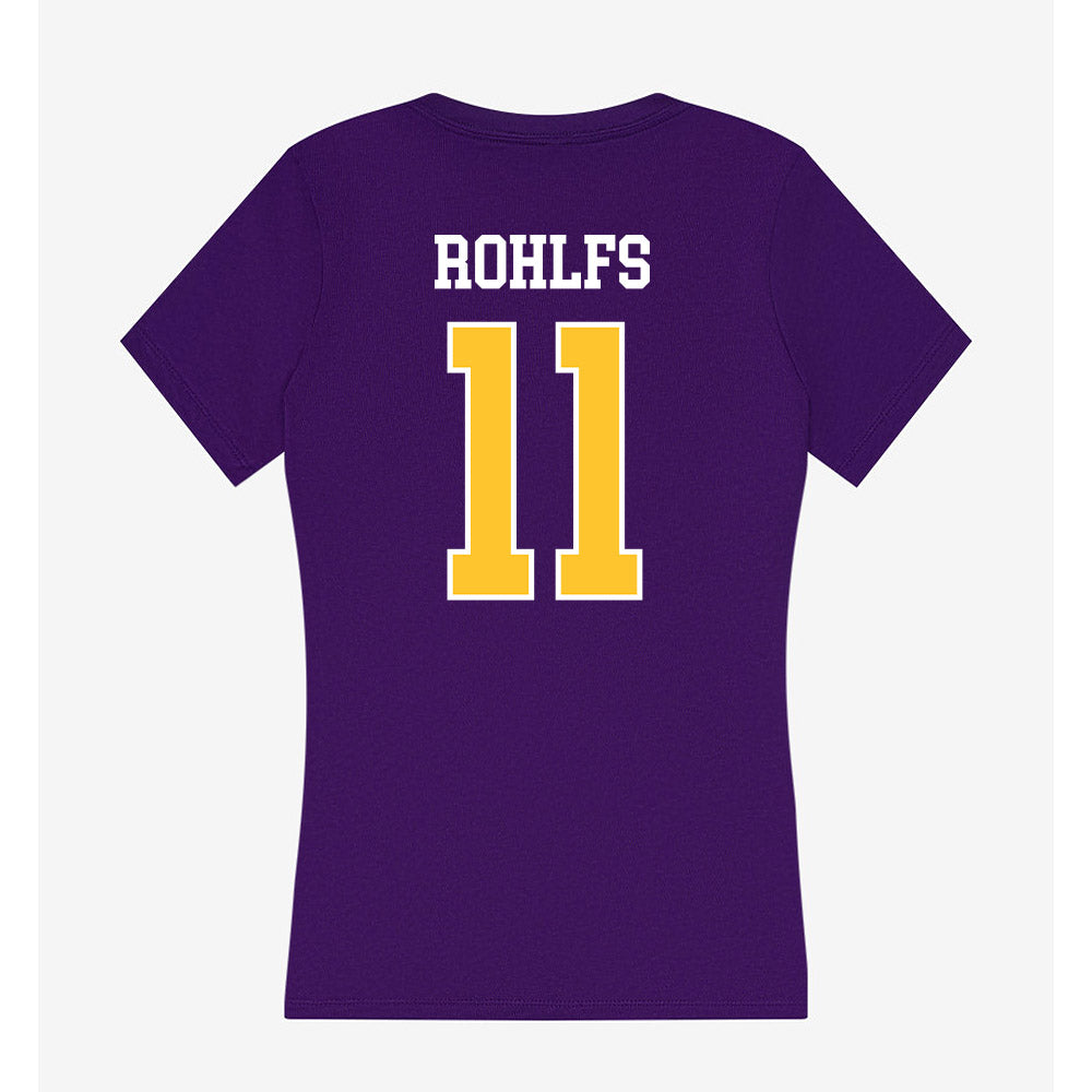 LSUA - NCAA Baseball : Evan Rohlfs - Women's V-Neck T-Shirt-1