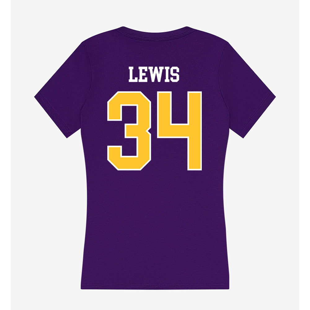 LSUA - NCAA Women's Basketball : Lila Lewis - Women's V-Neck T-Shirt-1