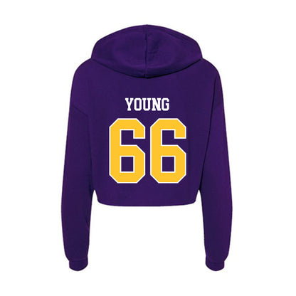 LSUA - NCAA Men's Soccer : Charlie Young - Women's Crop Fleece Hoodie-1