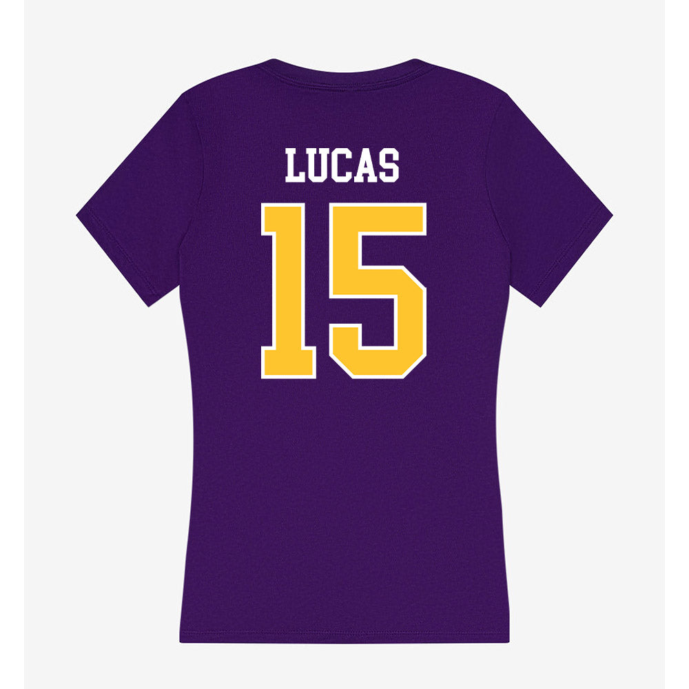 LSUS - NCAA Baseball : Brock Lucas - Women's V-Neck T-Shirt-1