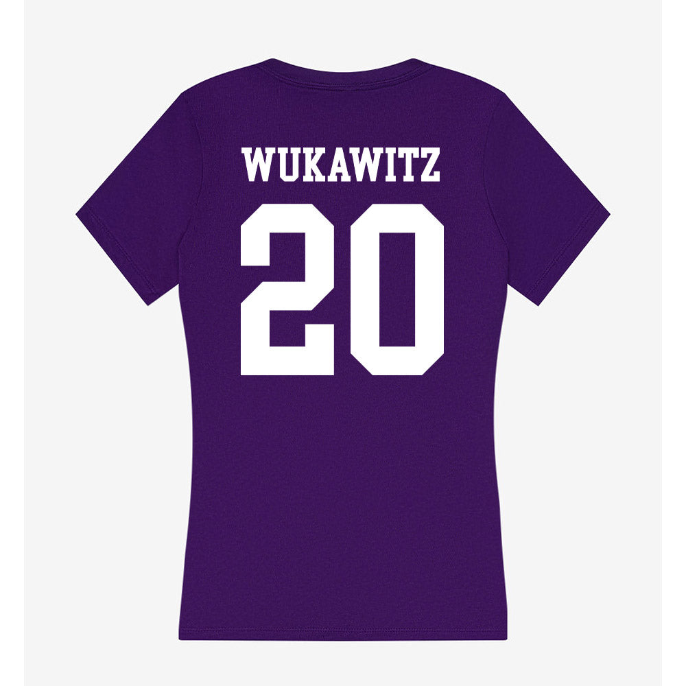 UST - NCAA Softball : Avery Wukawitz - Women's V-Neck T-Shirt-1