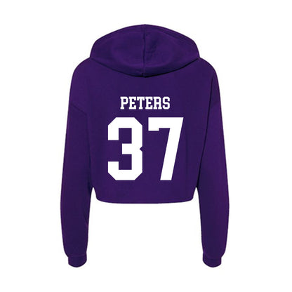 UST - NCAA Football : Lucas Peters - Women's Crop Fleece Hoodie-1