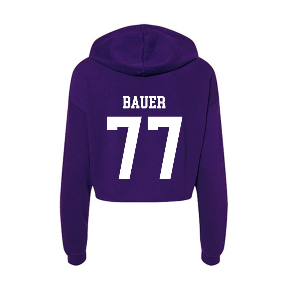 UST - NCAA Football : Jack Bauer - Women's Crop Fleece Hooded Sweatshirt-1