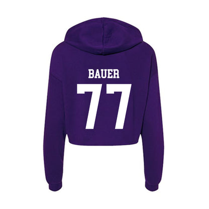 UST - NCAA Football : Jack Bauer - Women's Crop Fleece Hooded Sweatshirt-1