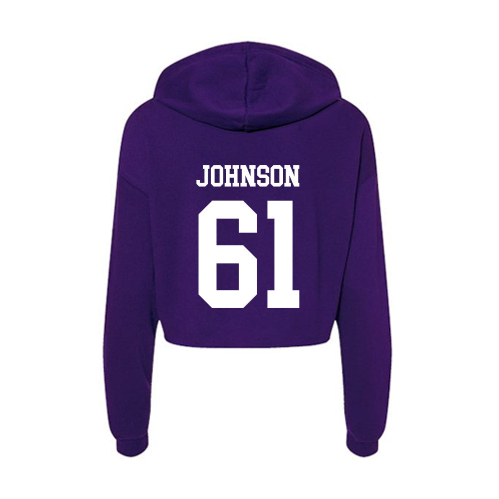 UST - NCAA Football : Marcus Johnson - Women's Crop Fleece Hoodie-1