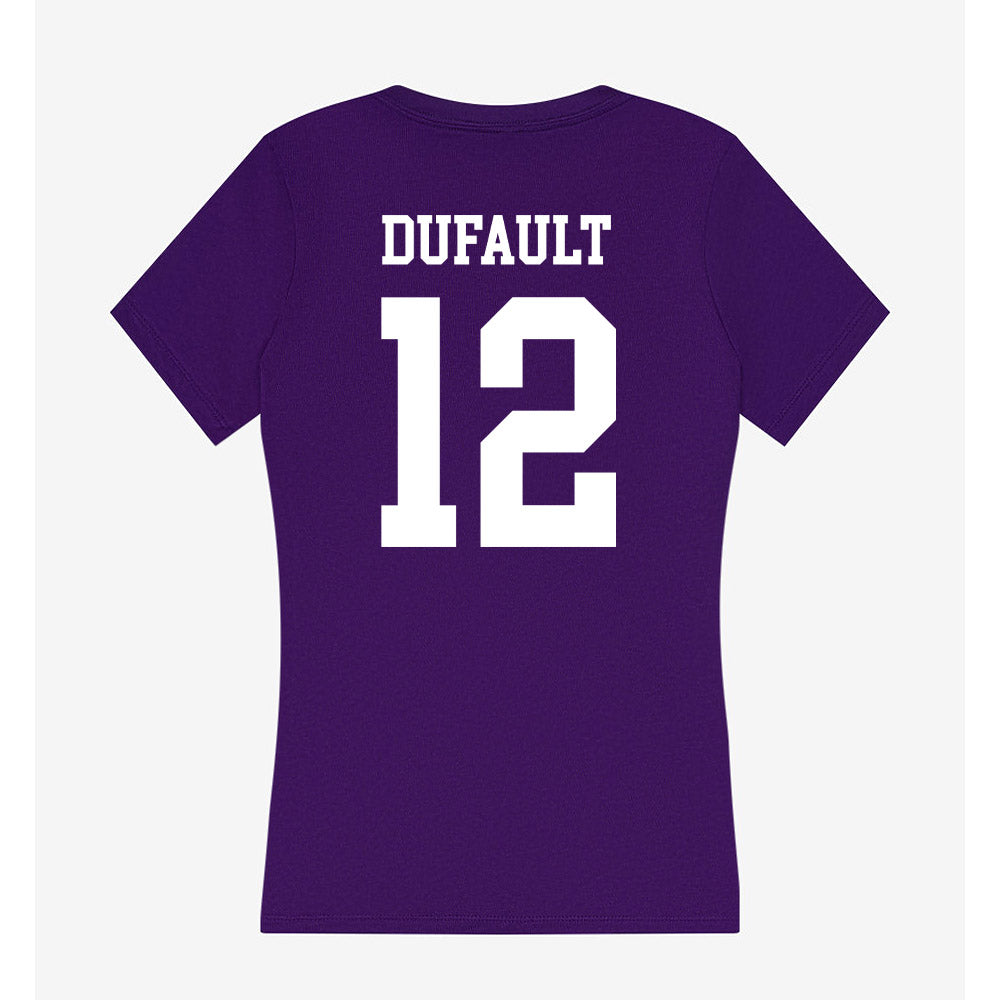 UST - NCAA Men's Basketball : Ryan Dufault - Women's V-Neck T-Shirt-1