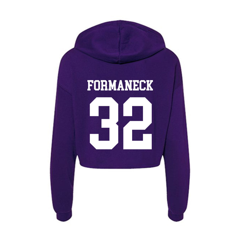 UST - NCAA Baseball : Ezra Formaneck - Women's Crop Fleece Hoodie-1