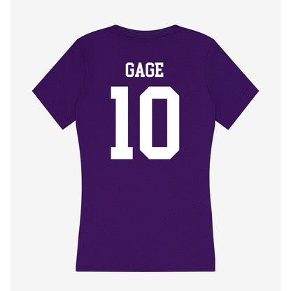 UST - NCAA Women's Basketball : Savannah Gage - Women's V-Neck T-Shirt-1