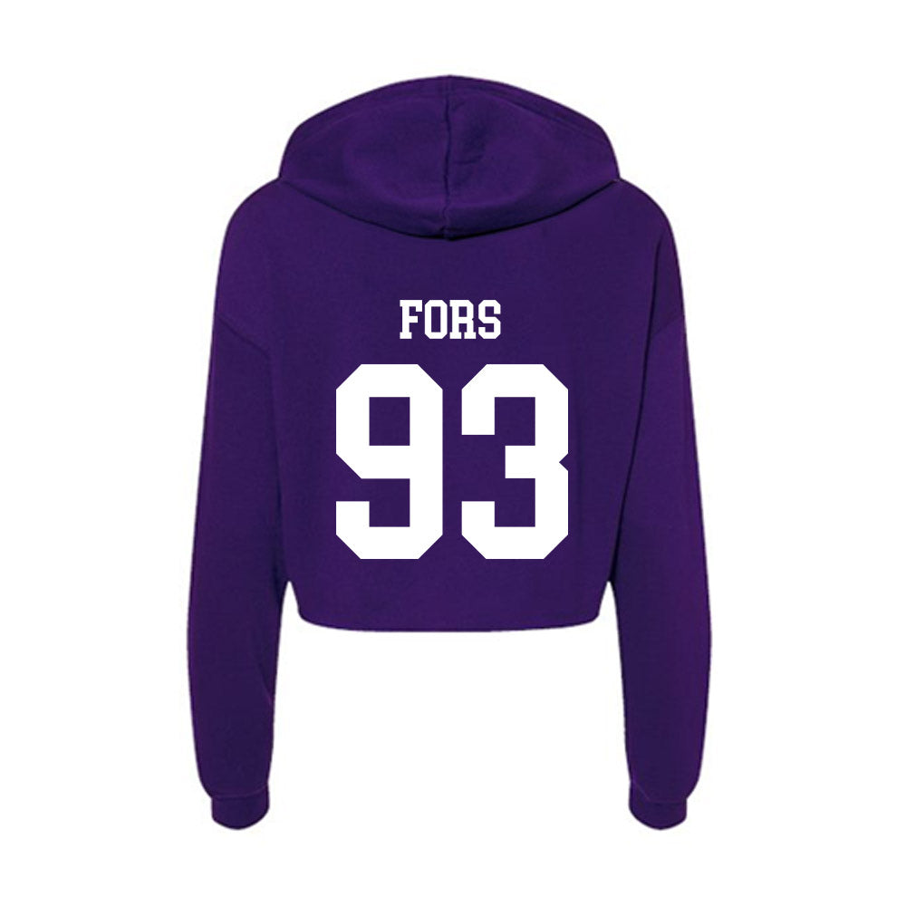 UST - NCAA Football : Lucas Fors - Women's Crop Fleece Hoodie-1
