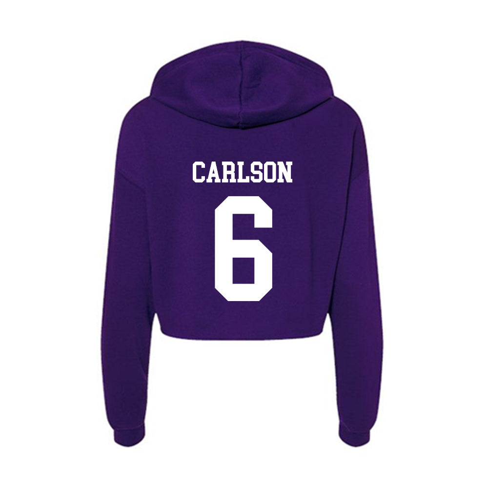 UST - NCAA Women's Soccer : Juliet Carlson - Women's Crop Fleece Hoodie-1