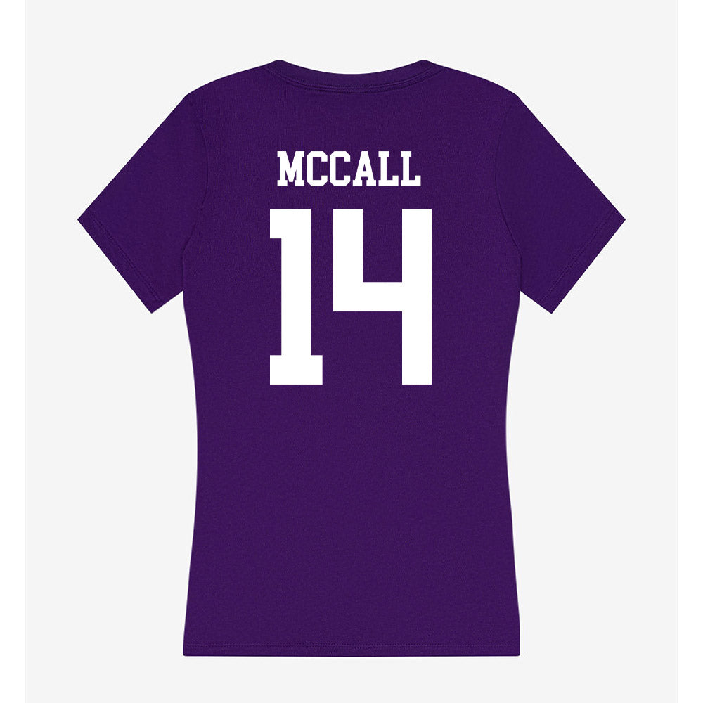 UST - NCAA Women's Basketball : Autumn McCall - Women's V-Neck T-Shirt-1